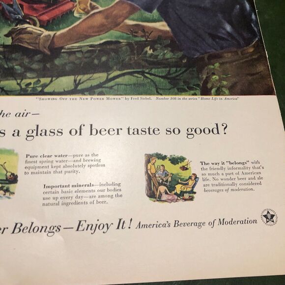 Vintage 50s Double Ad: Beer on one side & LM Cigarettes on the other; Ephemera - Picture 7 of 12